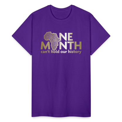 One Month Can't Hold Our History Gold Letters Unisex Classic T-Shirt - purple